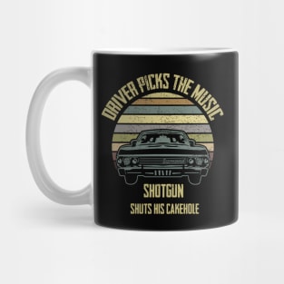 Driver picks the music shotgun shuts his cakehole Mug